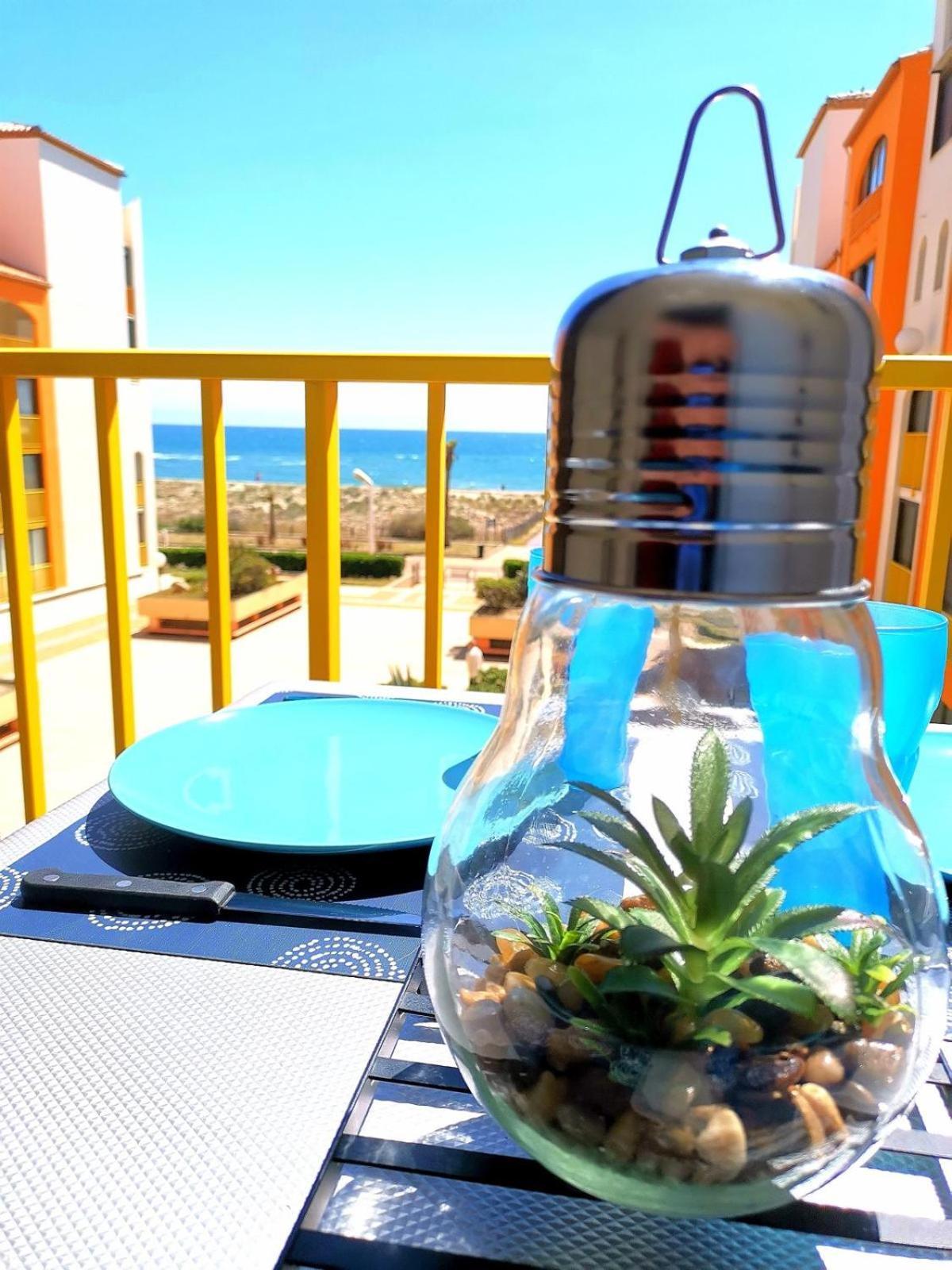 Appartement Vue Mer,Acces Direct Plage,Fibre,Clim,Parking Public Gratuit Le Barcarès Zewnętrze zdjęcie
